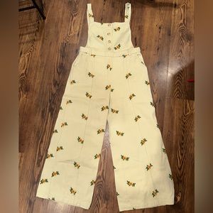 Cider Corduroy cream and floral jumpsuit